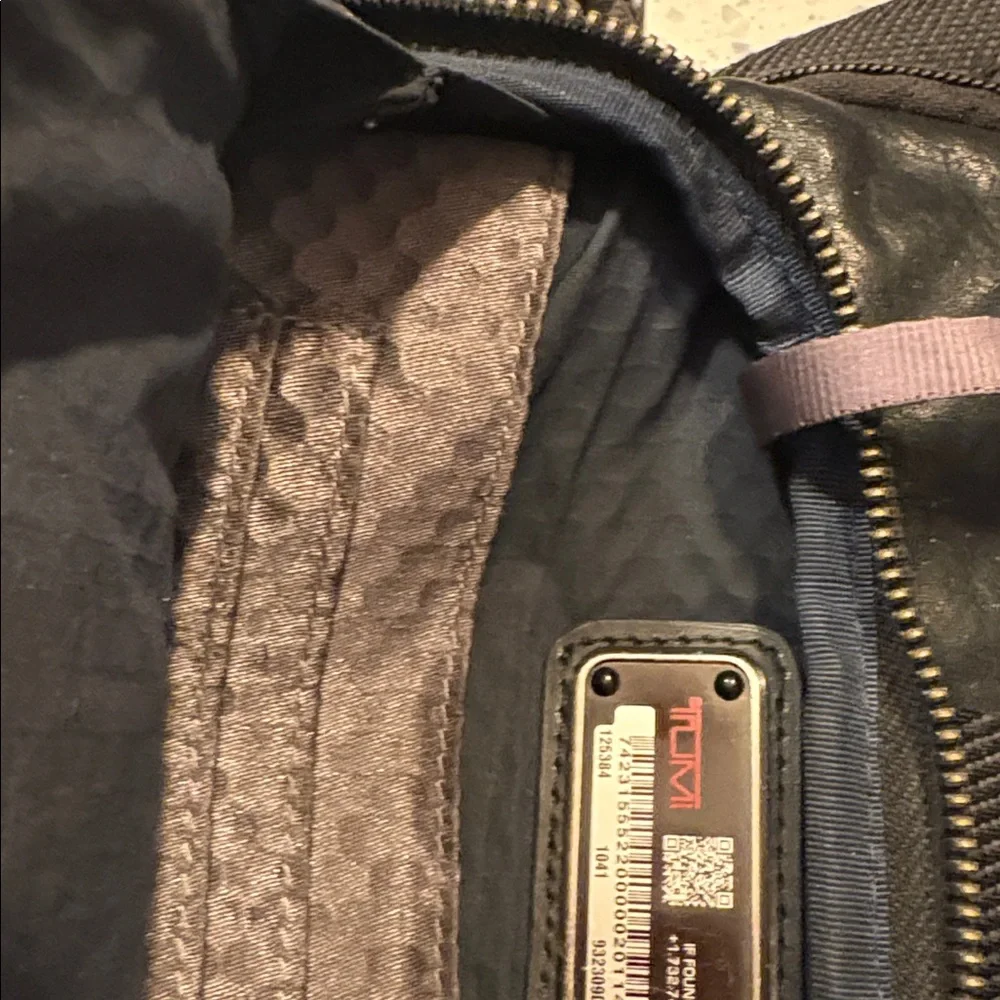 Tumi Black Leather Sling Belt Bag